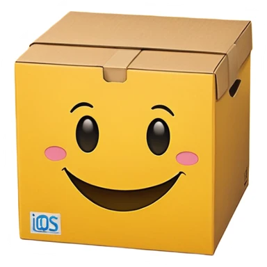 Box with a smiley face ￼ sticker