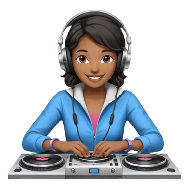 Black women as a DJ sticker