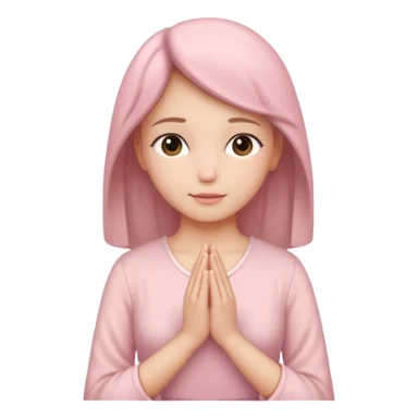 pray hands soft pink dress sticker