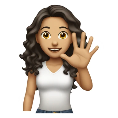 Brunette baddie Latina Girl waving hi  sticker