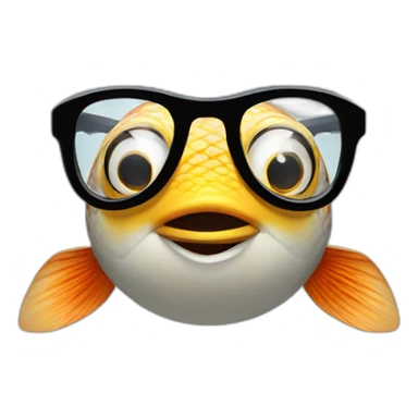 fish wearing prescription glasses sticker