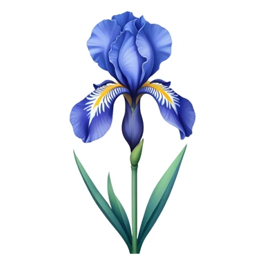 single Sky Blue Iris, straight stem sticker