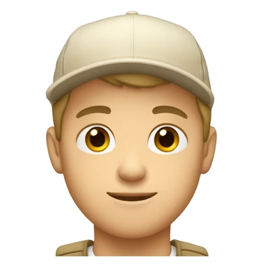 "Young man, white with  wearing a beige cap." sticker