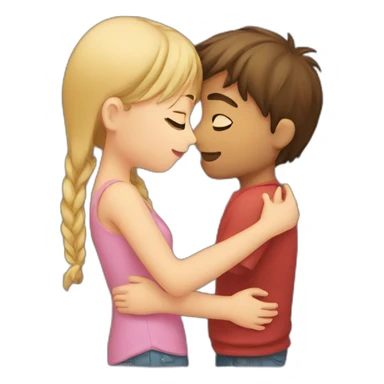 Boy kissing girl  sticker