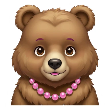 bear with pink necklace and earings sticker