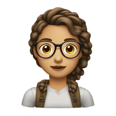 fille brunes avec des lunettes qui vapote sticker