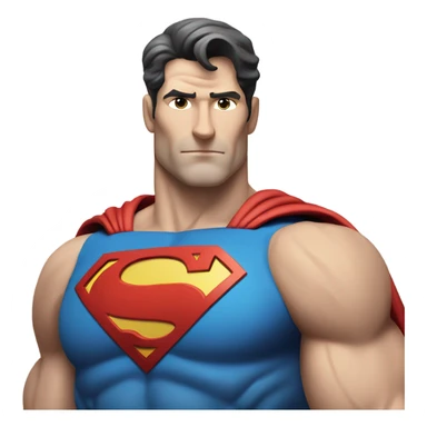 realistic superman with abs white man sticker