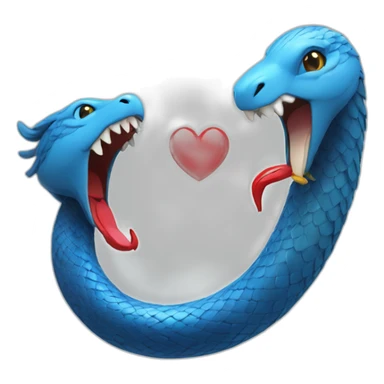 blue snake and eagle in love sticker