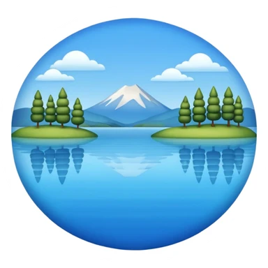 Emoji of lake in Apple style sticker
