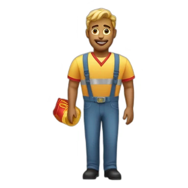 Men work in mcdonalds  sticker