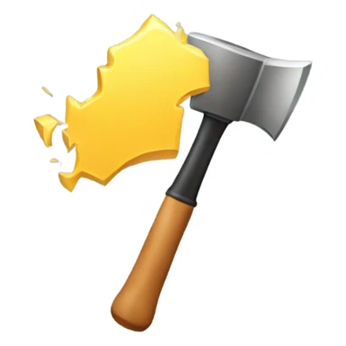 Computer with a hammer smashing the screen sticker