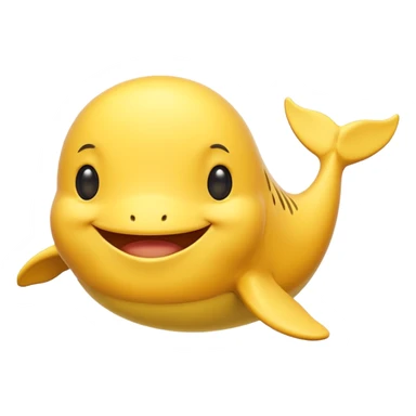 Yellow whale, same as the existing whale emoji but with yellow coloring. sticker