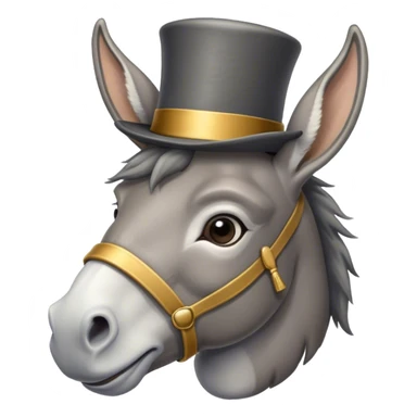 donkey wearing tophat sticker