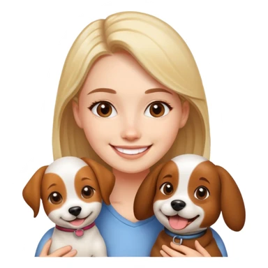 young woman with a cute dog, friends sticker
