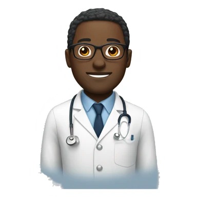 Black man with glasses in doctors outfit  sticker