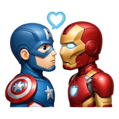 Captain america x iron man kissing  sticker