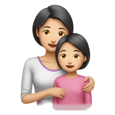 asian mother and daughter sticker