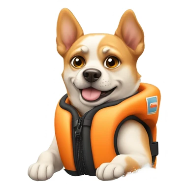 Dog jet skiing  sticker