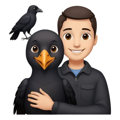 Face big smiling with crow sticker