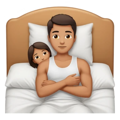 Masculine woman spooning in bed sticker