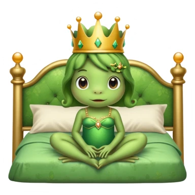 cute frog princess sitting on bed sticker