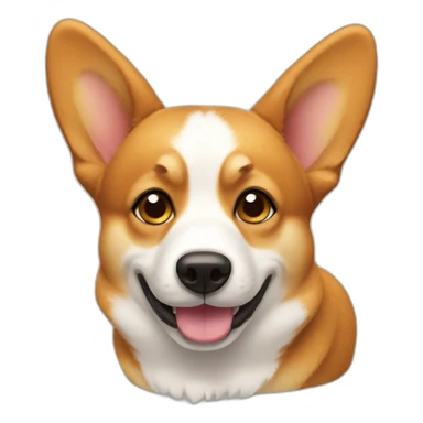 corgy with crooked ear sticker