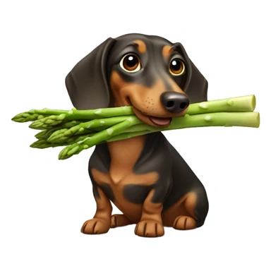 Dachshund eating asparagus  sticker