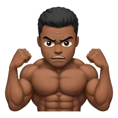 black bodybuilder frustrated pulling hair sticker