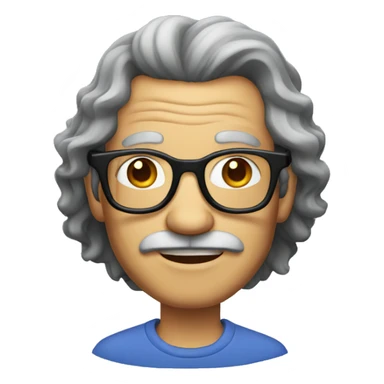old men with glasses and curly long black hair sticker