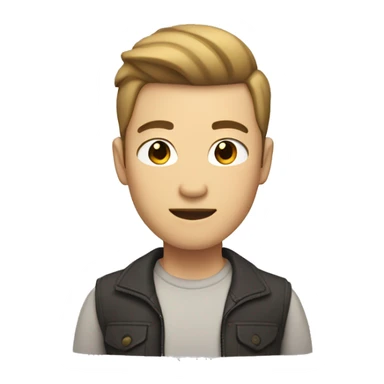 white asian guy with lite brown hair with styled hair upward strong build with glass sticker