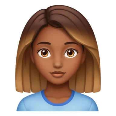 Une fille marron yeux marrons claire avec un beau placage sticker