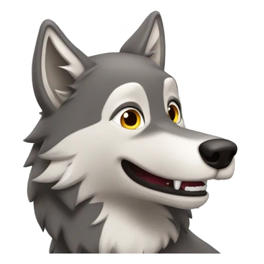 Happy de Male wolf sticker