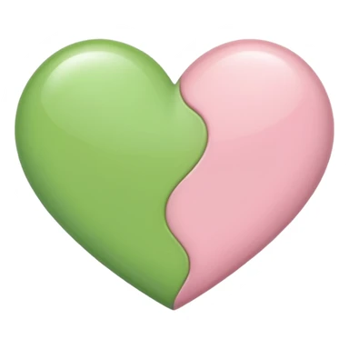 A half light green half light pink heart sticker