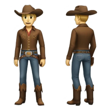 extremely cowboy with chaps. fully body sticker