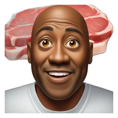 Ainsley Harriott hiding in some meat sticker