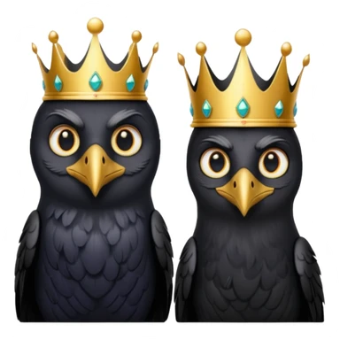 realistic King and queen ravens sticker