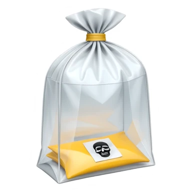 3D render of Evidence Bag inside a clear plastic evidence bag, sterile lighting, forensic crime scene aesthetic, plastic reflection. sticker