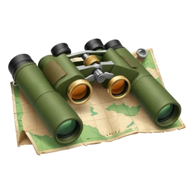 military map with small binoculars sticker