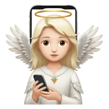 angel with an iPhone sticker