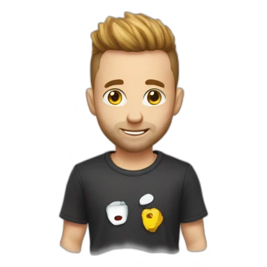 squeezie avec un tee shirt ou il y a ecrit "cramptésé" sticker