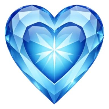 Blue completely  chrystalised heart  sticker
