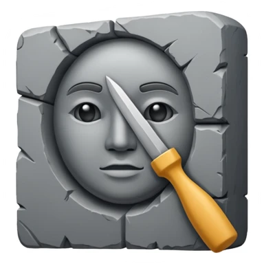 
half sculpture, with chisel sticker