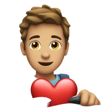 boy in car with heart sticker