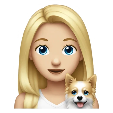 Blonde girl blue eyes holding spitz  sticker