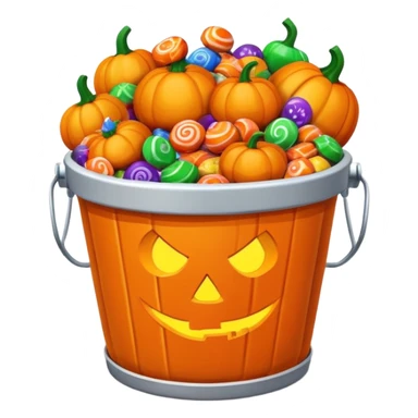 pumpkin bucket filled with Halloween candy sticker