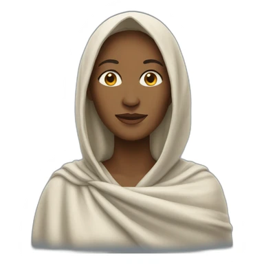 a white woman in a shawl in full growth sticker