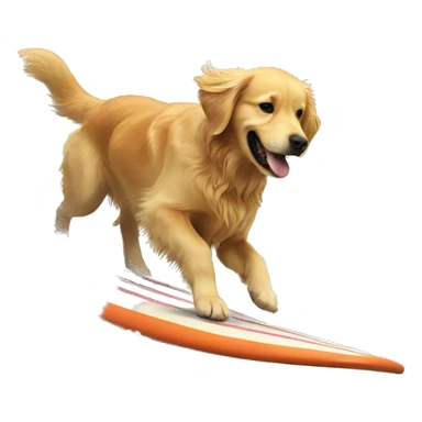 Golden retriever surfing  sticker