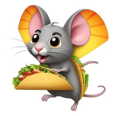 Flying taco rat with wings sticker