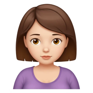 a girl with brown eyes, brown short hair pregnant sticker