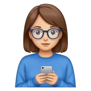 Girl with brown hair and glasses sticker